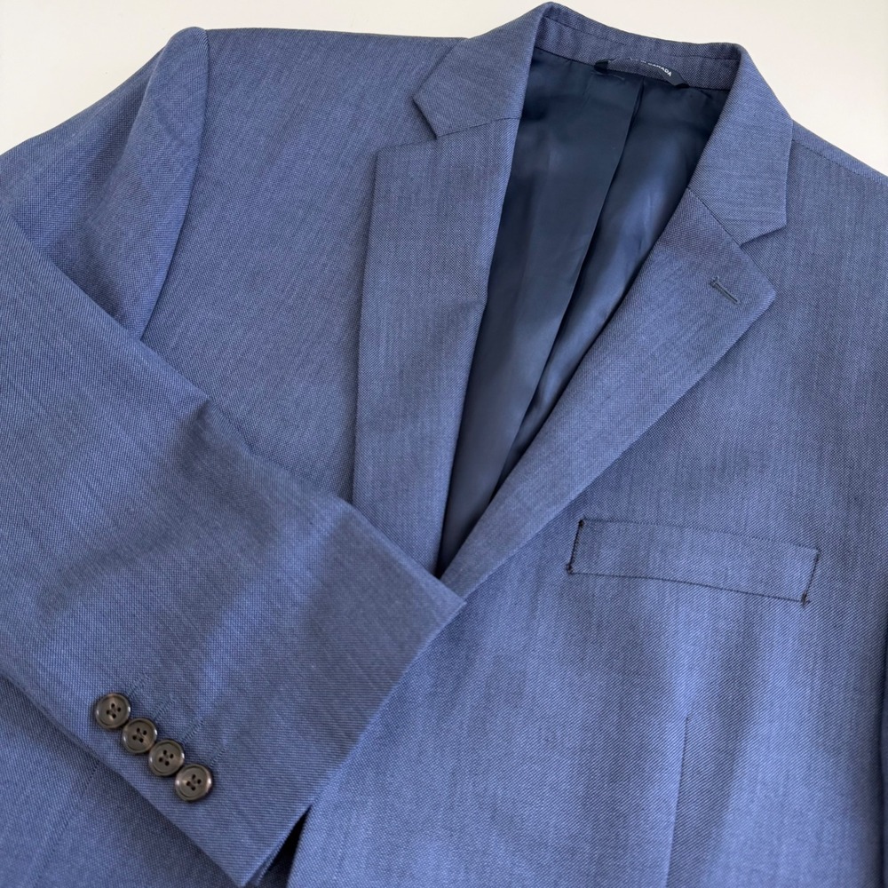 Ralph Ralph Lauren Navy Silk Wool Blend Jacket Blazer Men's 44R